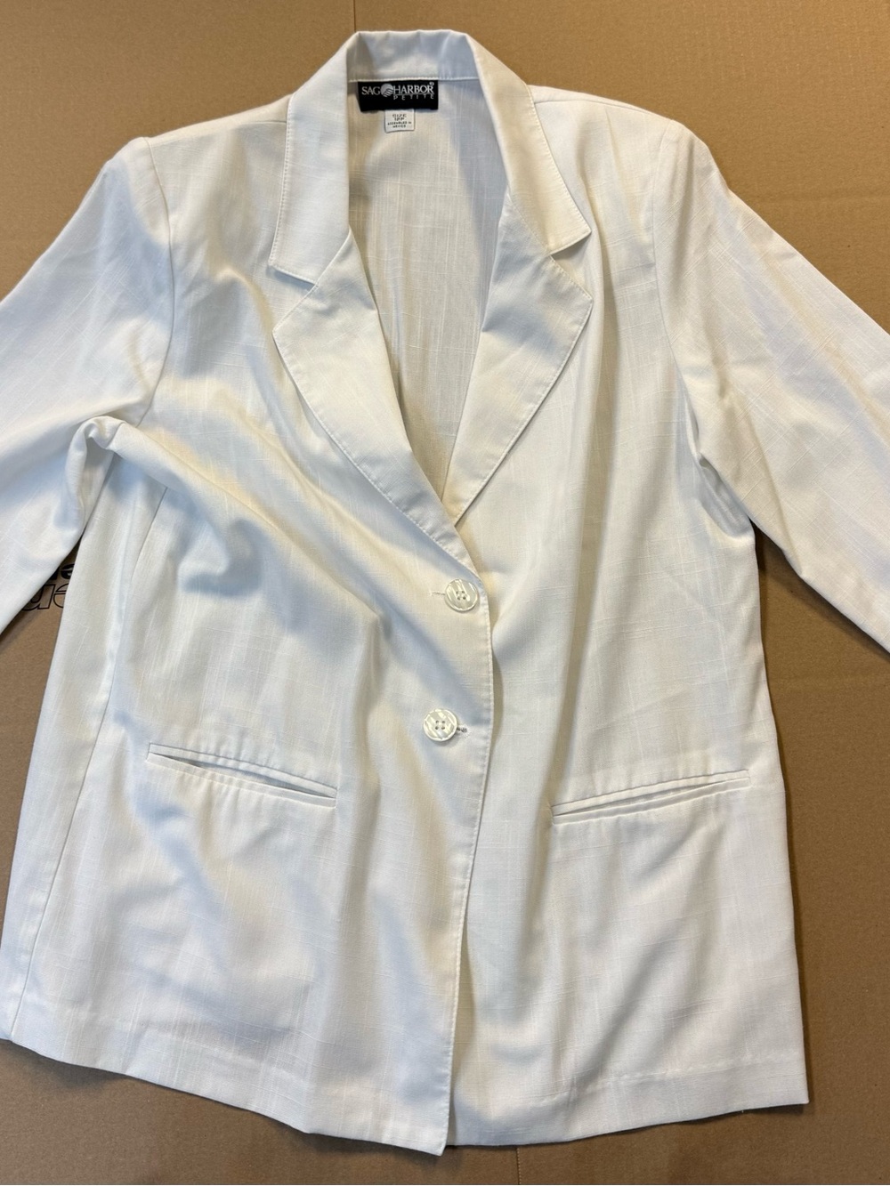 Sag Harbor Women's Off White Two-Button Blazer 12P